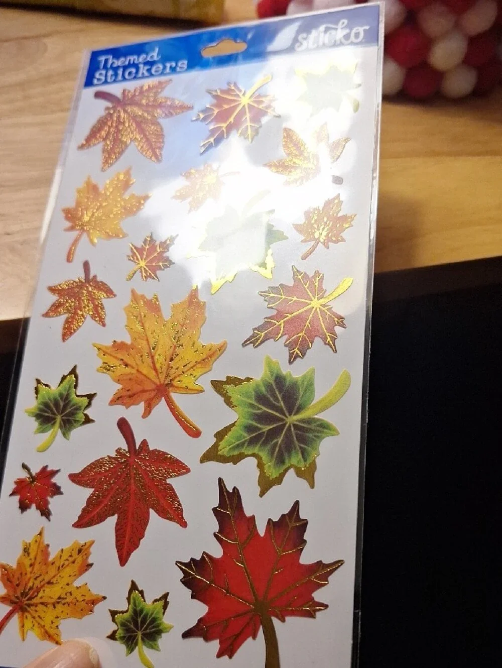 Fall Leaf Stickers - Assorted Red, Orange, Yellow Maple Leaves (2 New Packages)